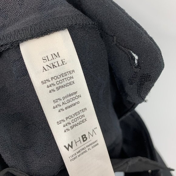 White House Black Market Pants Black Floral Jacquard Slim Ankle - Picture 9 of 9